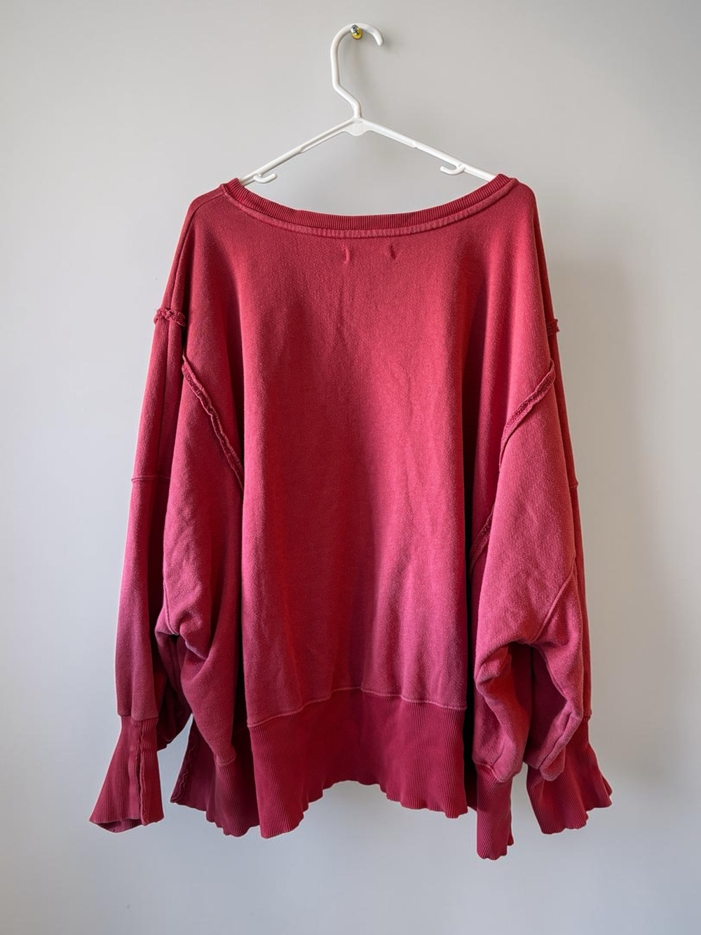 Free People We the Free Camden Sweatshirt Sz Large Oversized Distressed Pullover - Picture 3 of 9